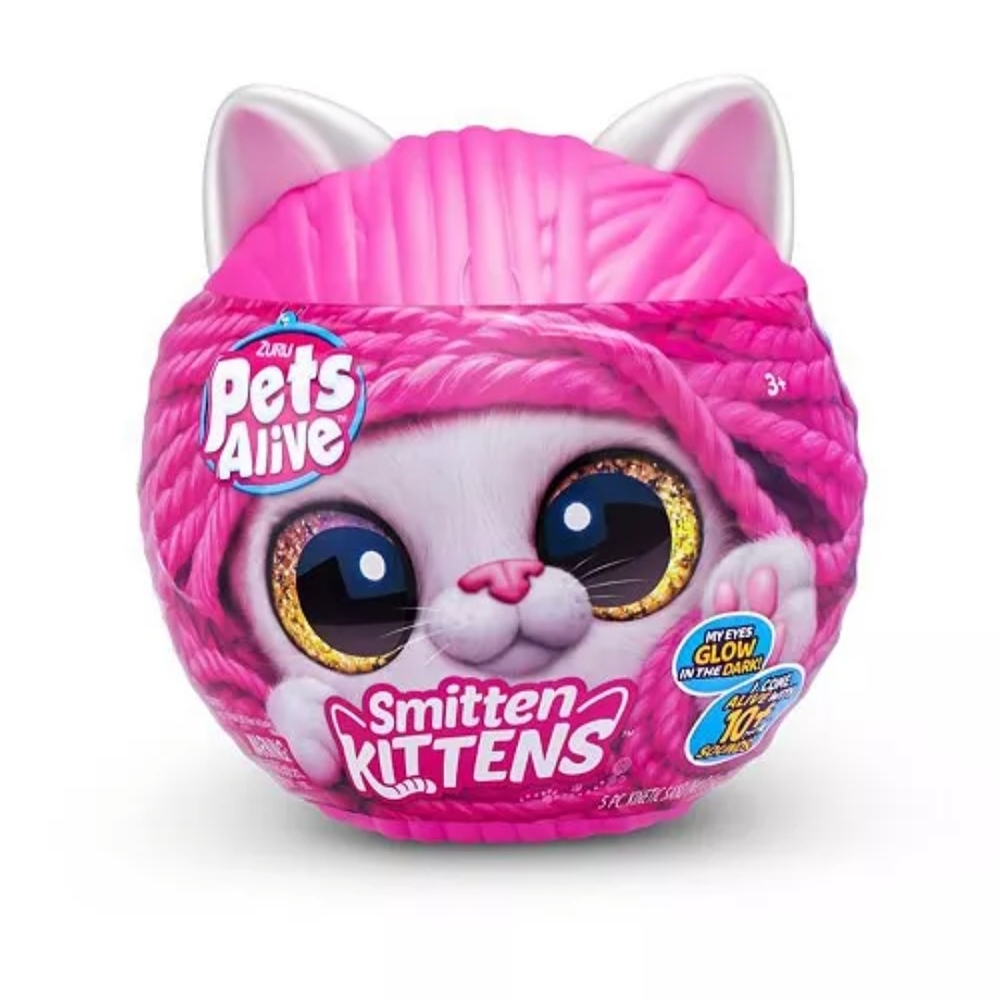 Zuru Pets Alive Smitten Kittens Pink Stuffed Animal